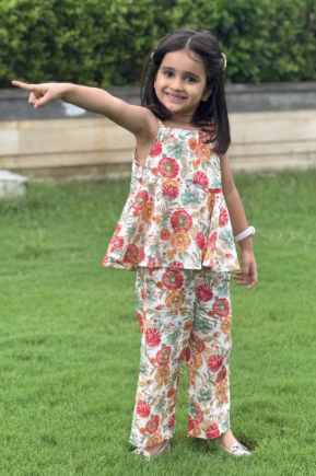 Girls 100% Cotton Printed Clothing Set - Indian Fusion Wear thumbnail 3